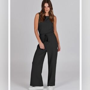 Women's Casual Summer Jumpsuit, Stylish Romper, Sleeveless, Wide Leg, Long Pants